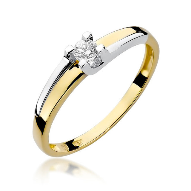 Inel Aur 14K cu Diamant Natural 0.12 ct