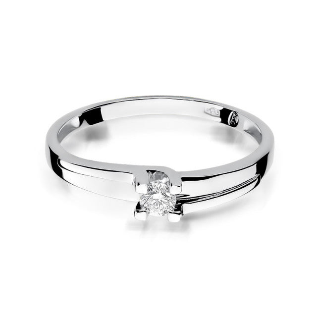 Inel Aur 14K cu Diamant Natural 0.12 ct