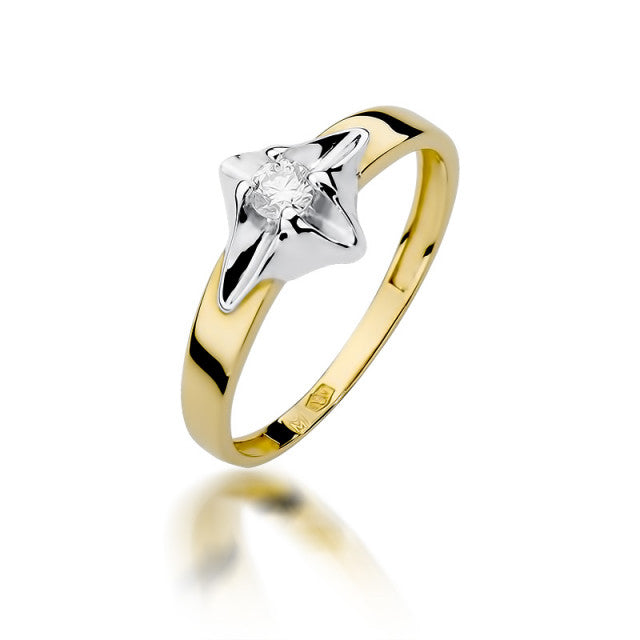 Inel Aur 14K cu Diamant Natural 0.12 ct