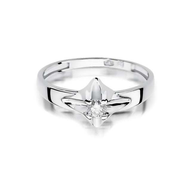 Inel Aur 14K cu Diamant Natural 0.12 ct