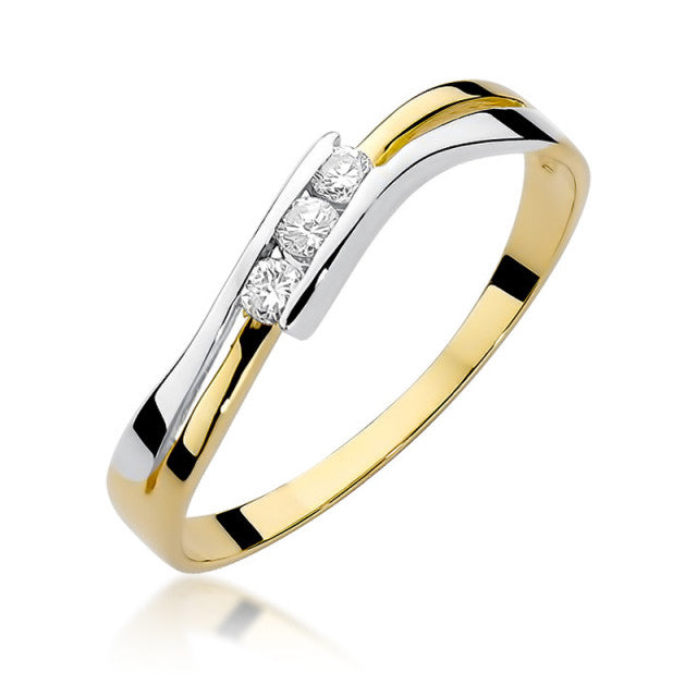 Inel Aur 14K cu Diamant Natural 0.12 ct