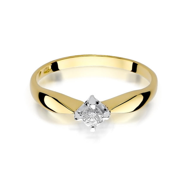 Inel Aur 14K cu Diamant Natural 0.12 ct