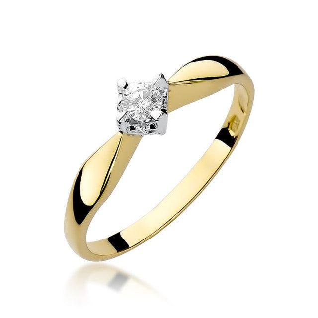Inel Aur 14K cu Diamant Natural 0.12 ct