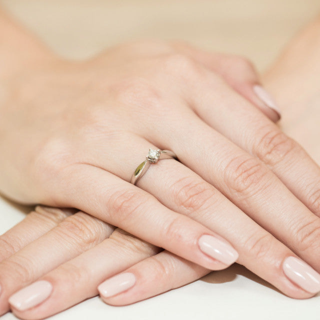 Inel Aur 14K cu Diamant Natural 0.12 ct