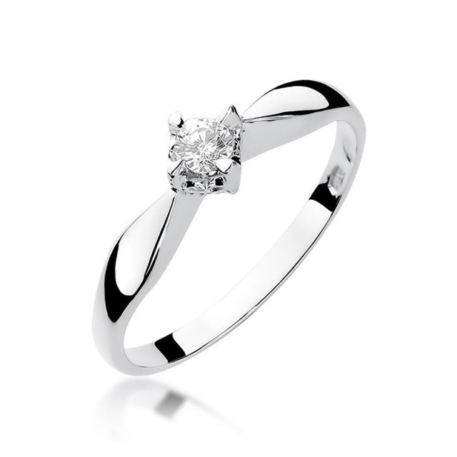 Inel Aur 14K cu Diamant Natural 0.12 ct