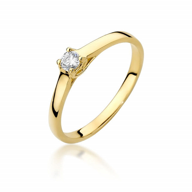 Inel Aur 14K  cu Diamant Natural 0.12 ct