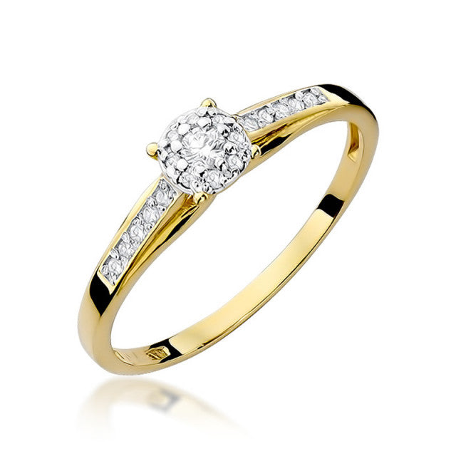 Inel Aur 14K cu Diamant Natural 0.13 ct