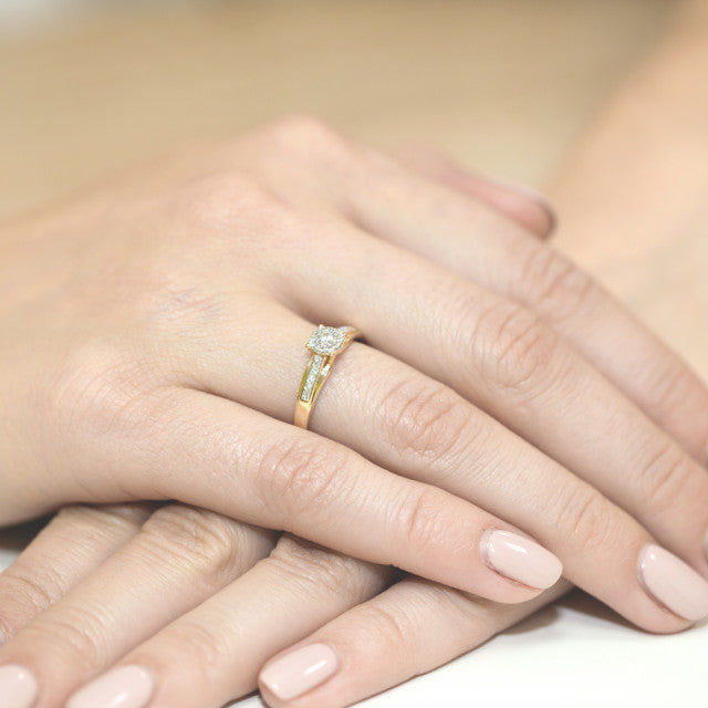 Inel Aur 14K cu Diamant Natural 0.13 ct