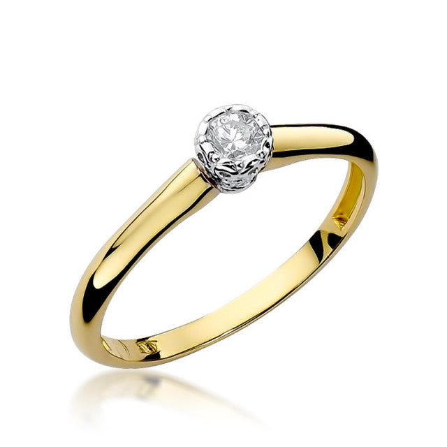 Inel Aur 14K cu Diamant Natural 0.13 ct