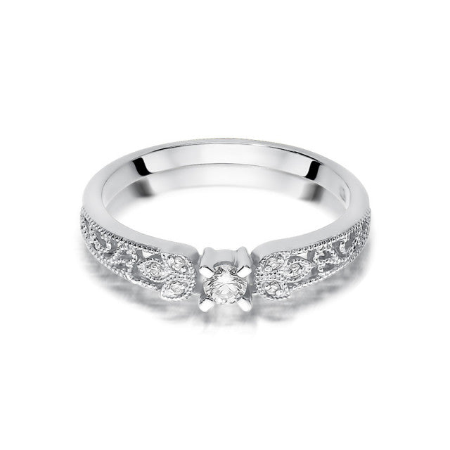 Inel Aur 14K cu Diamant Natural 0.13 ct