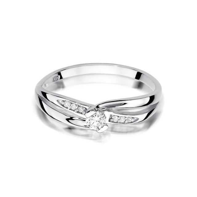 Inel Aur 14K cu Diamant Natural 0.13 ct