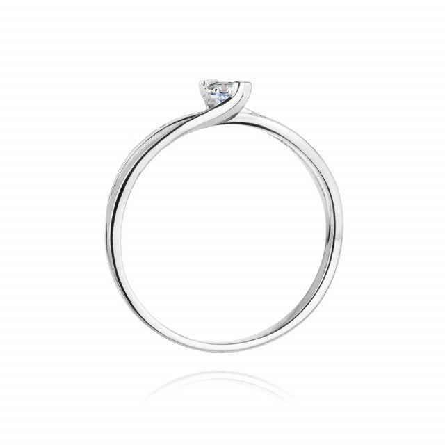 Inel Aur 14K cu Diamant Natural 0.13 ct