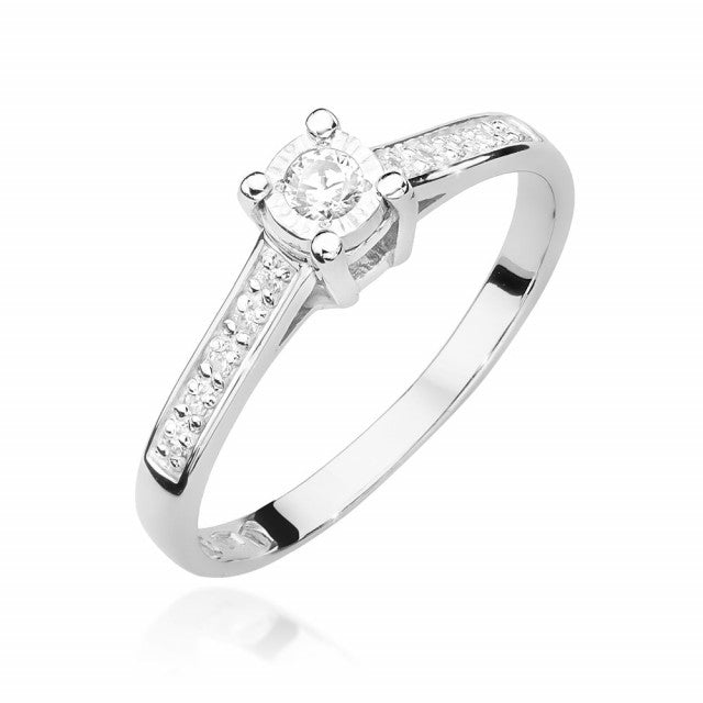 Inel Aur 14K cu Diamante Naturale 0.13 ct