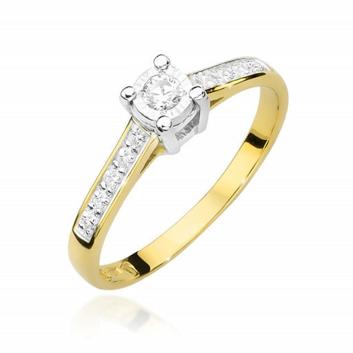 Inel Aur 14K cu Diamant Natural 0.13 ct