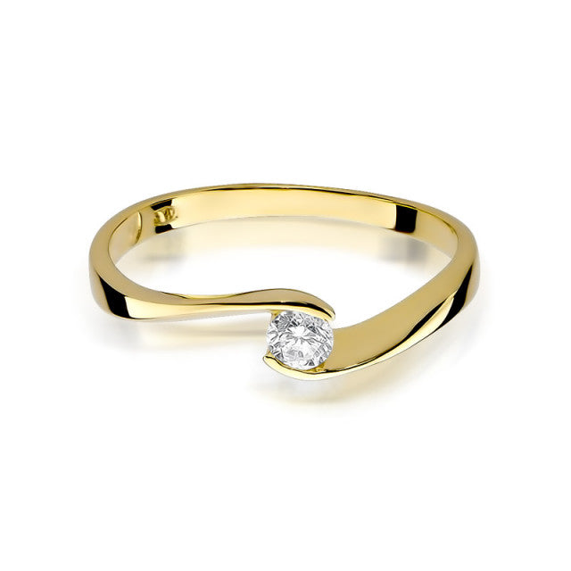 Inel Aur 14K cu Diamant Natural 0.13 ct