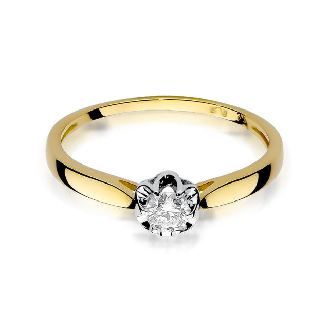 Inel Aur 14K cu Diamant Natural 0.15 ct