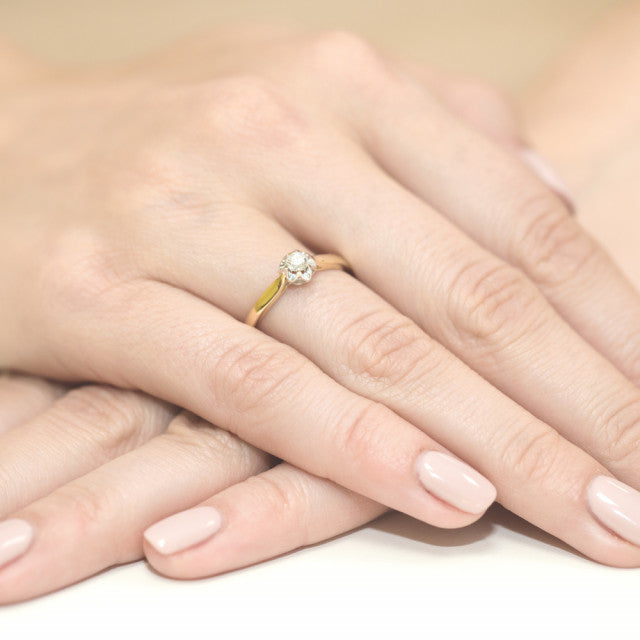 Inel Aur 14K cu Diamant Natural 0.15 ct