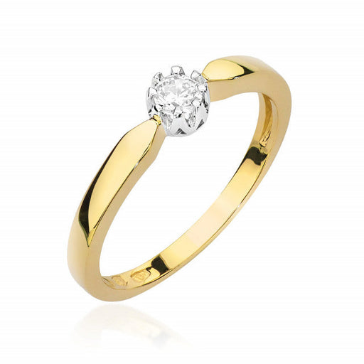 Inel Aur 14K cu Diamant Natural 0.15 ct