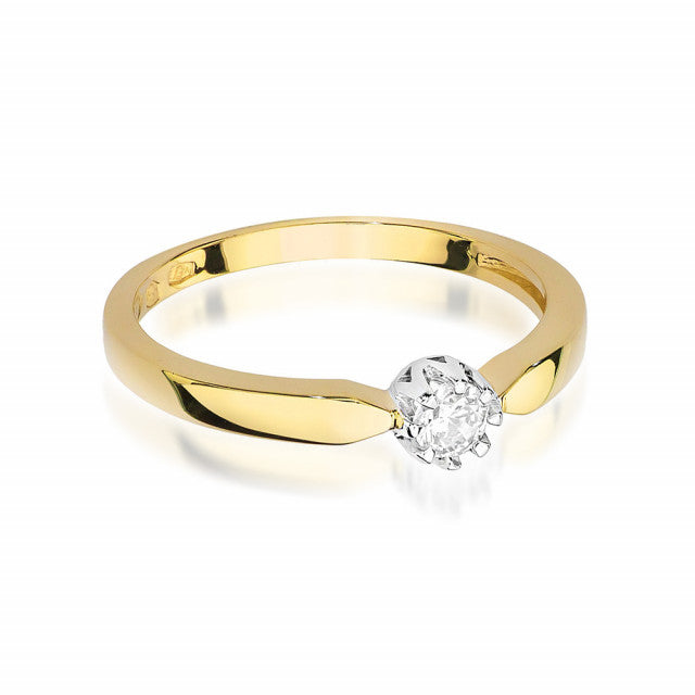 Inel Aur 14K cu Diamant Natural 0.15 ct