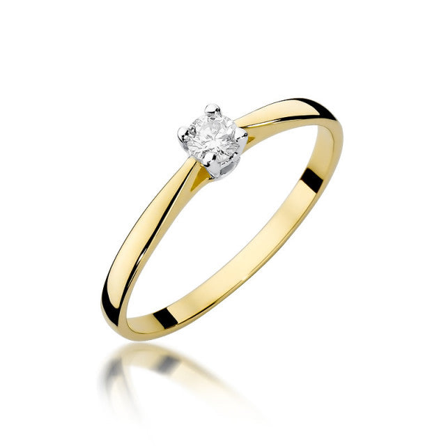 Inel Aur 14K cu Diamant Natural 0.15 ct