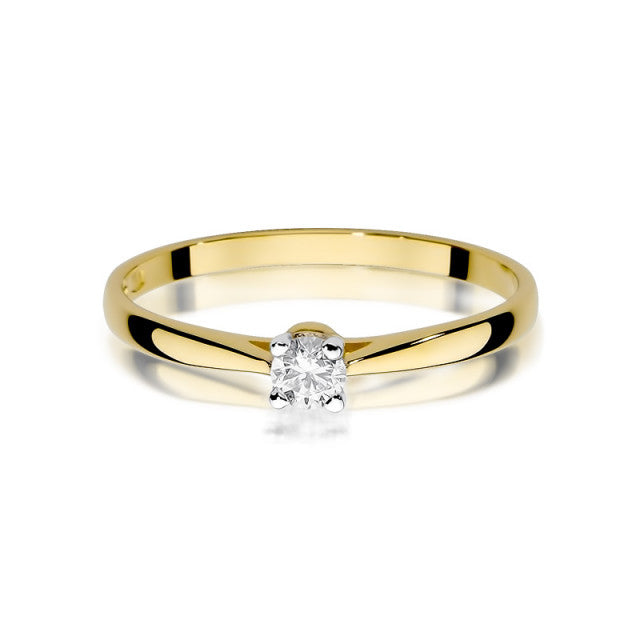 Inel Aur 14K cu Diamant Natural 0.15 ct
