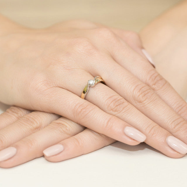 Inel Aur 14K cu Diamant Natural 0.15 ct