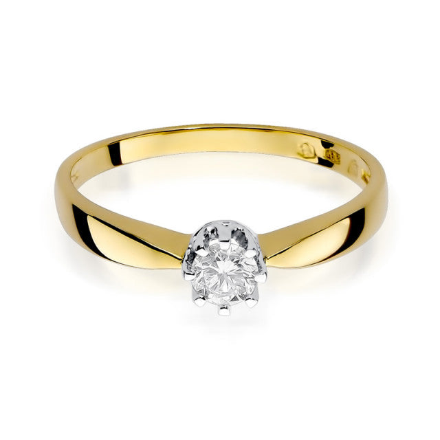 Inel Aur 14K cu Diamant Natural 0.15 ct