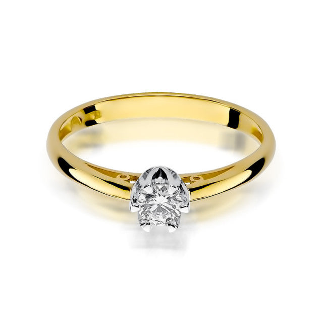 Inel Aur 14K cu Diamant Natural 0.15 ct
