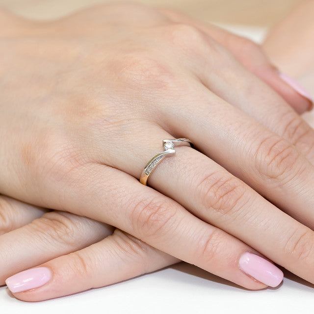 Inel Aur 14K cu Diamant Natural 0.16 ct