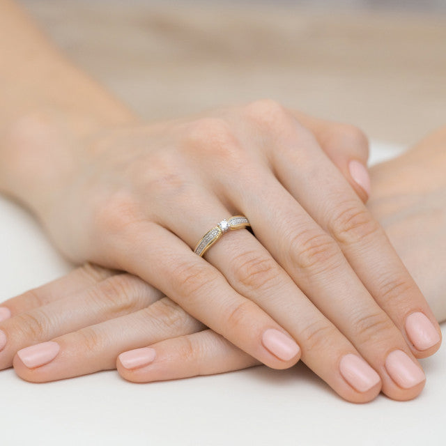 Inel Aur 14K cu Diamant Natural 0.17 ct