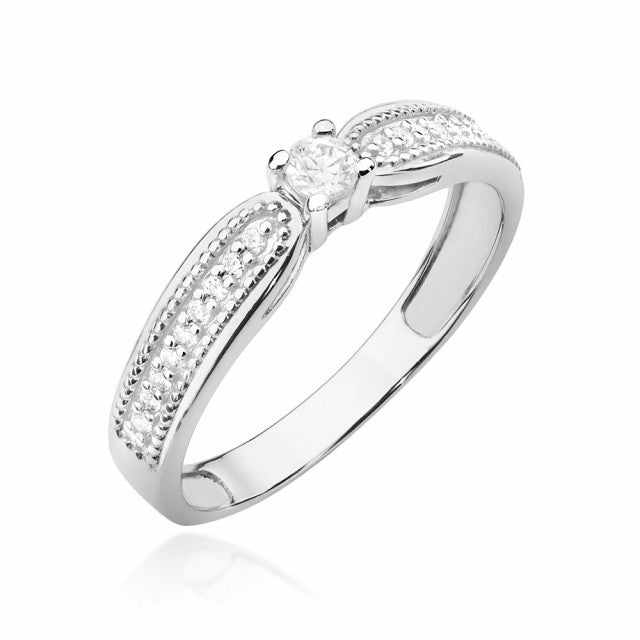 Inel Aur 14K cu Diamant Natural 0.17 ct