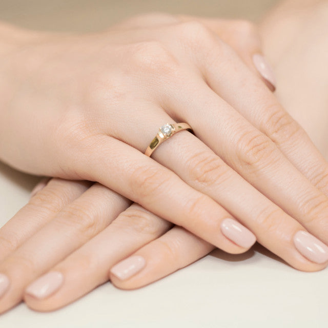 Inel Aur 14K cu Diamant Natural 0.18 ct