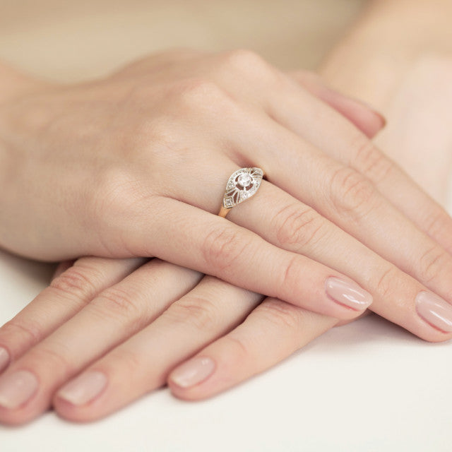 Inel Aur 14K cu Diamante Naturale 0.19 ct