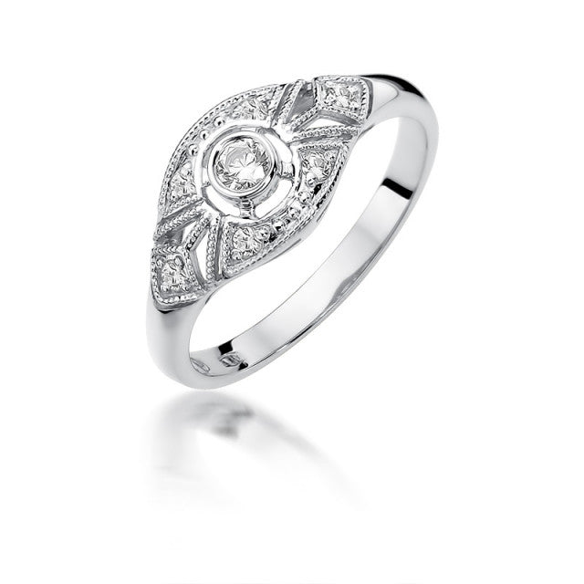 Inel Aur 14K cu Diamant Natural 0.19 ct