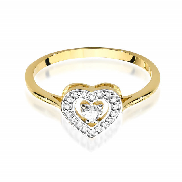 Inel Aur 14K cu Diamant Natural 0.19 ct