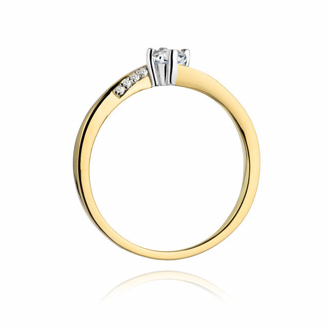 Inel Aur 14K cu Diamant Natural 0.19 ct
