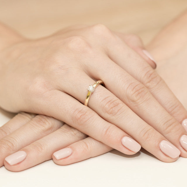 Inel Aur 14K cu Diamant Natural 0.20 ct