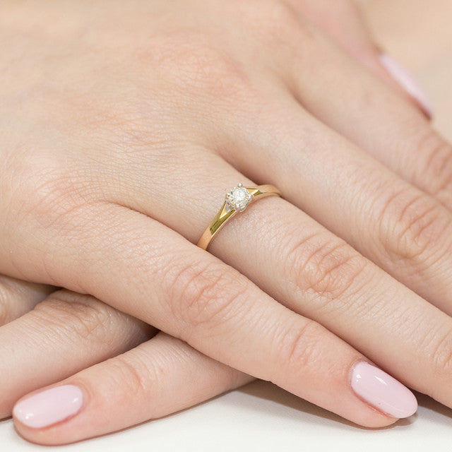 Inel Aur 14K cu Diamant Natural 0.20 ct