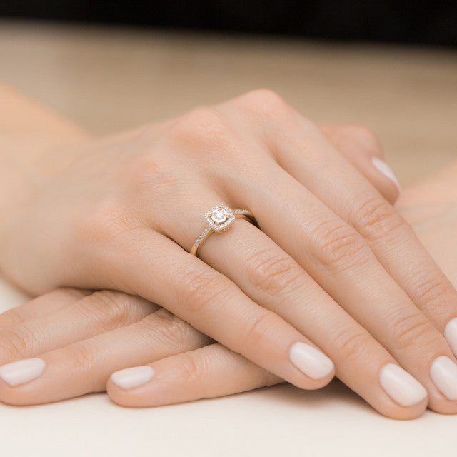 Inel Aur 14K cu Diamante Naturale 0.21 ct