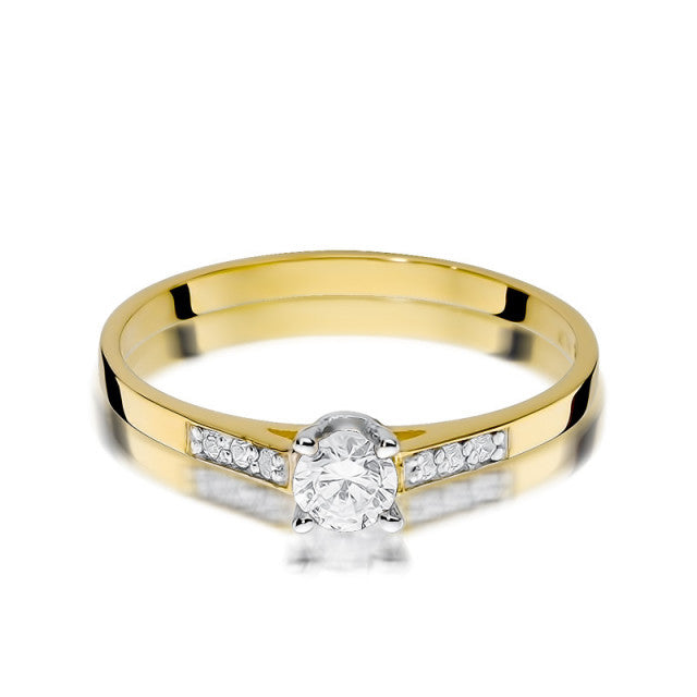 Inel Aur 14K cu Diamant Natural 0.21 ct