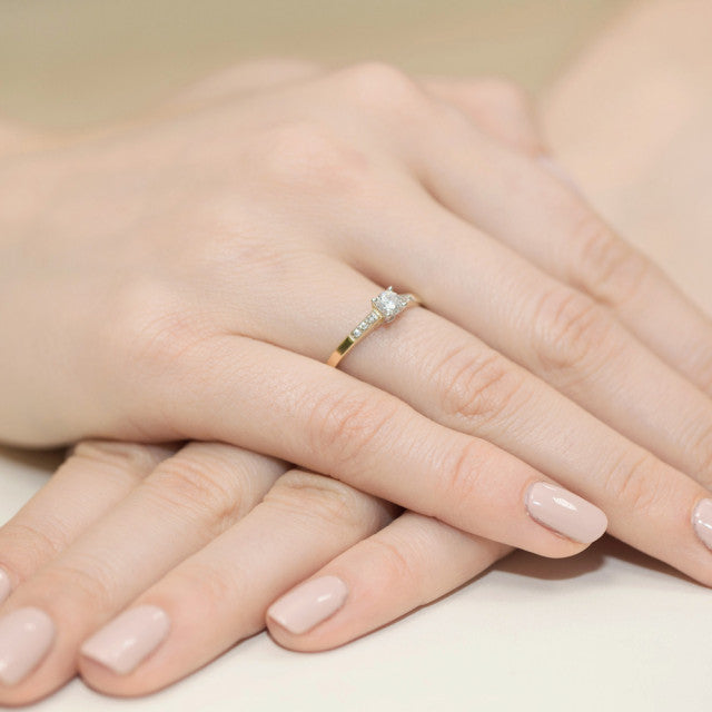 Inel Aur 14K cu Diamant Natural 0.21 ct