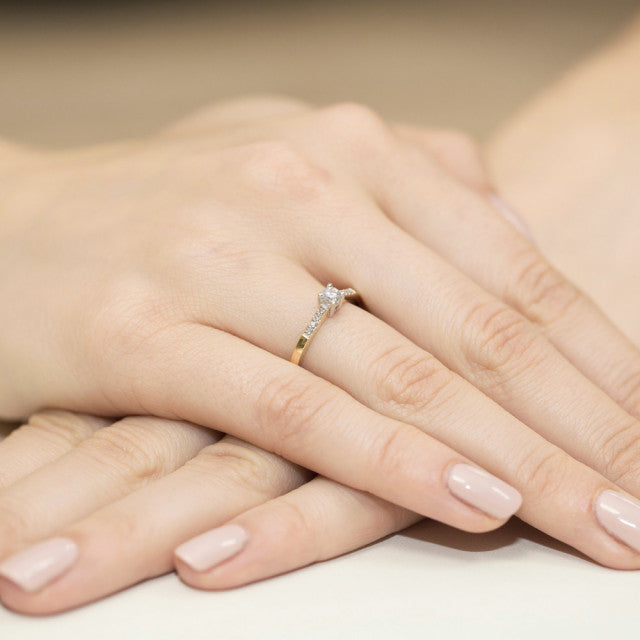 Inel Aur 14K cu Diamant Natural 0.22 ct