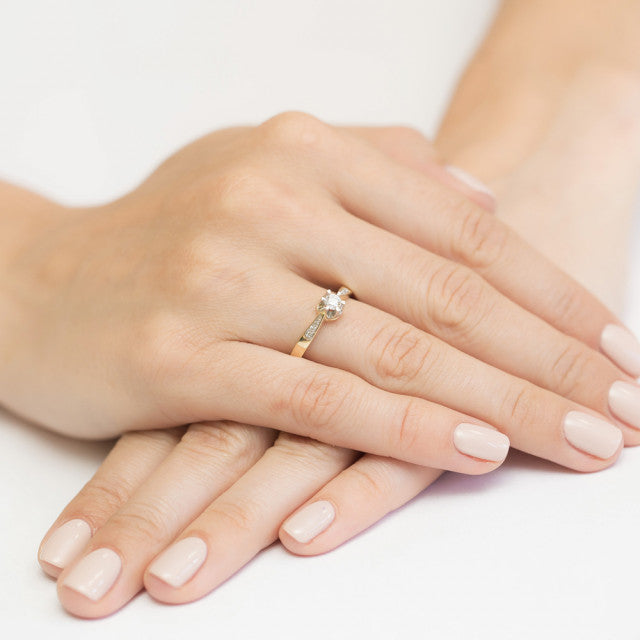 Inel Aur 14K cu Diamant Natural 0.25 ct