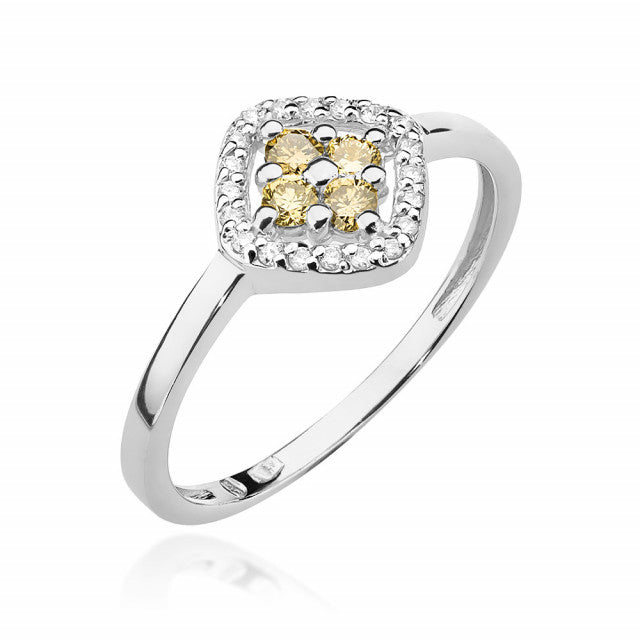 Inel Aur 14k cu Diamante Naturale Maro 0.30 ct