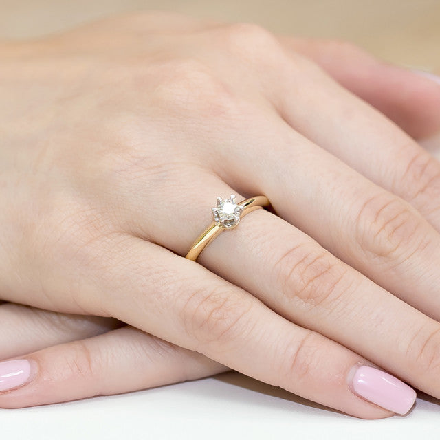 Inel Aur 14K cu Diamant Natural 0.30 ct