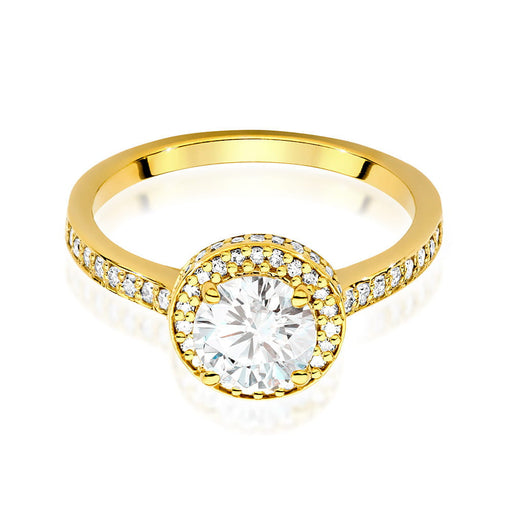 Inel Aur 14K cu Diamant 1.0 ct si Diamante Naturale laterale 0.38 ct