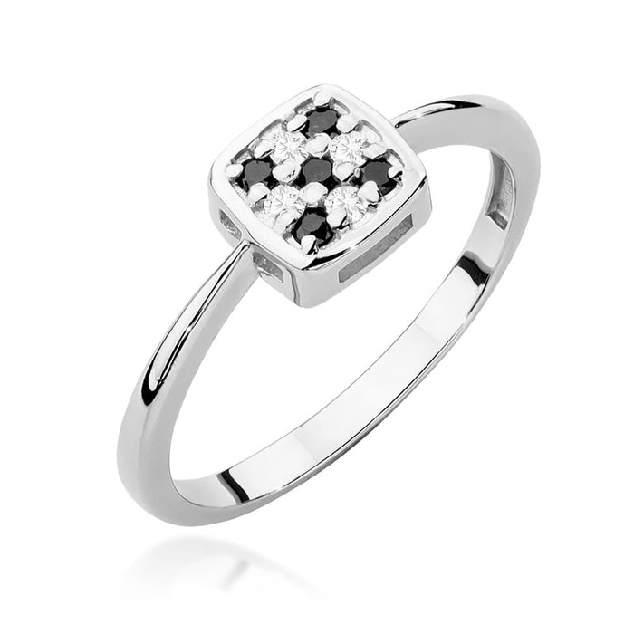 Inel Aur 14K cu Diamant Natural Negru 0.07 ct