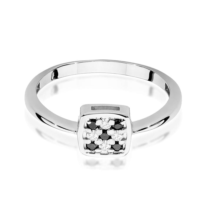 Inel Aur 14K cu Diamant Natural Negru 0.07 ct