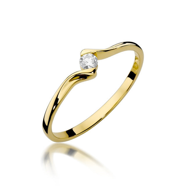 Inel Aur 14k cu Diamant Natural  0.09 ct