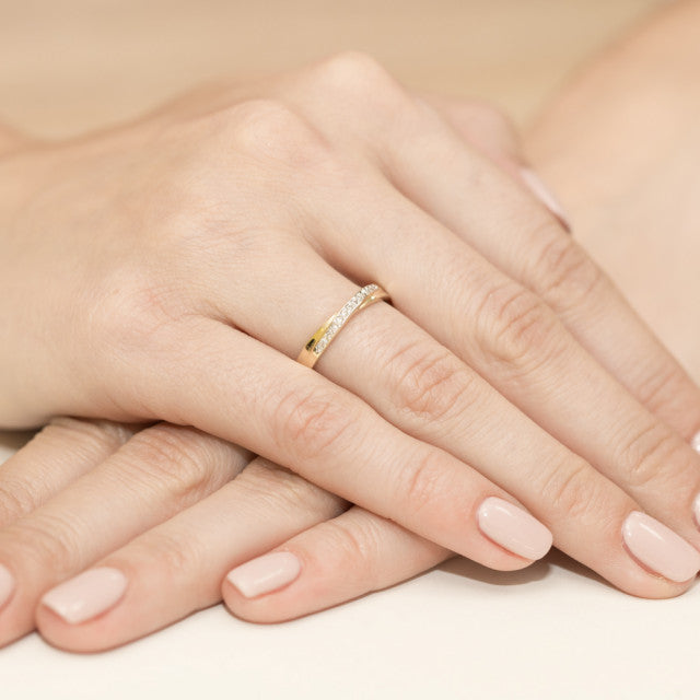 Inel Aur 14K cu Diamante Naturale 0.07 ct